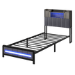 Levede Single Bed Frame with Storage Headboard RGB LED-2011971105295831048