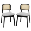 Levede Dining Chair Wood Rattan Armless Black x6-2006732736341086216