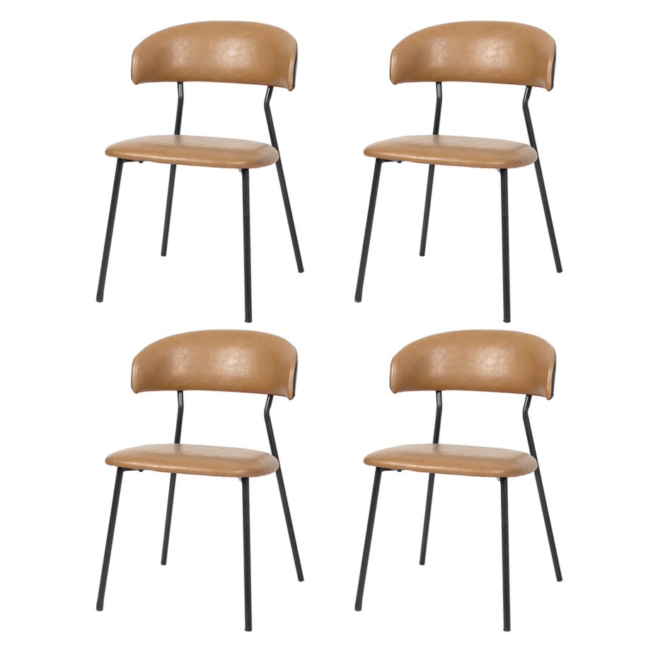 Levede 4x PU Leather Dining Chairs Kitchen Lounge-2006732800698486792