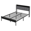 Levede Double Bed Frame Steel Base with Headboard Grey-2006732772936388616
