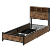 Levede Single Bed Frame Industrial Storage LED Charing-2011971104519884808