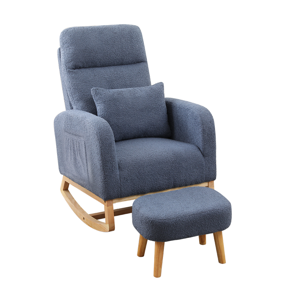 Levede Rocking Chair Ottoman Footrest With Side Pocket-2006732687477444616