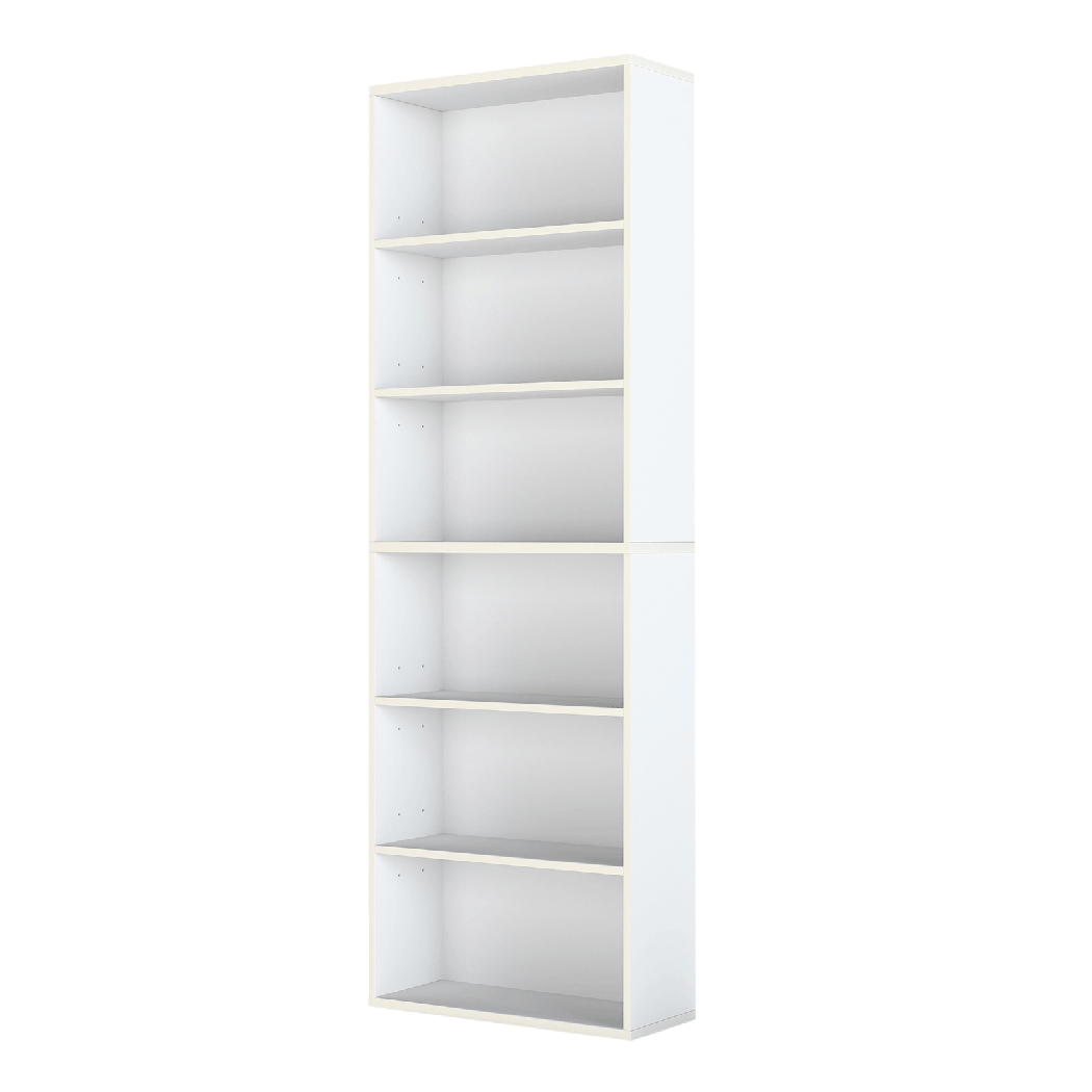 Levede 6 Tier Book Shelf Adjustable Shelves White-2006732776304414728