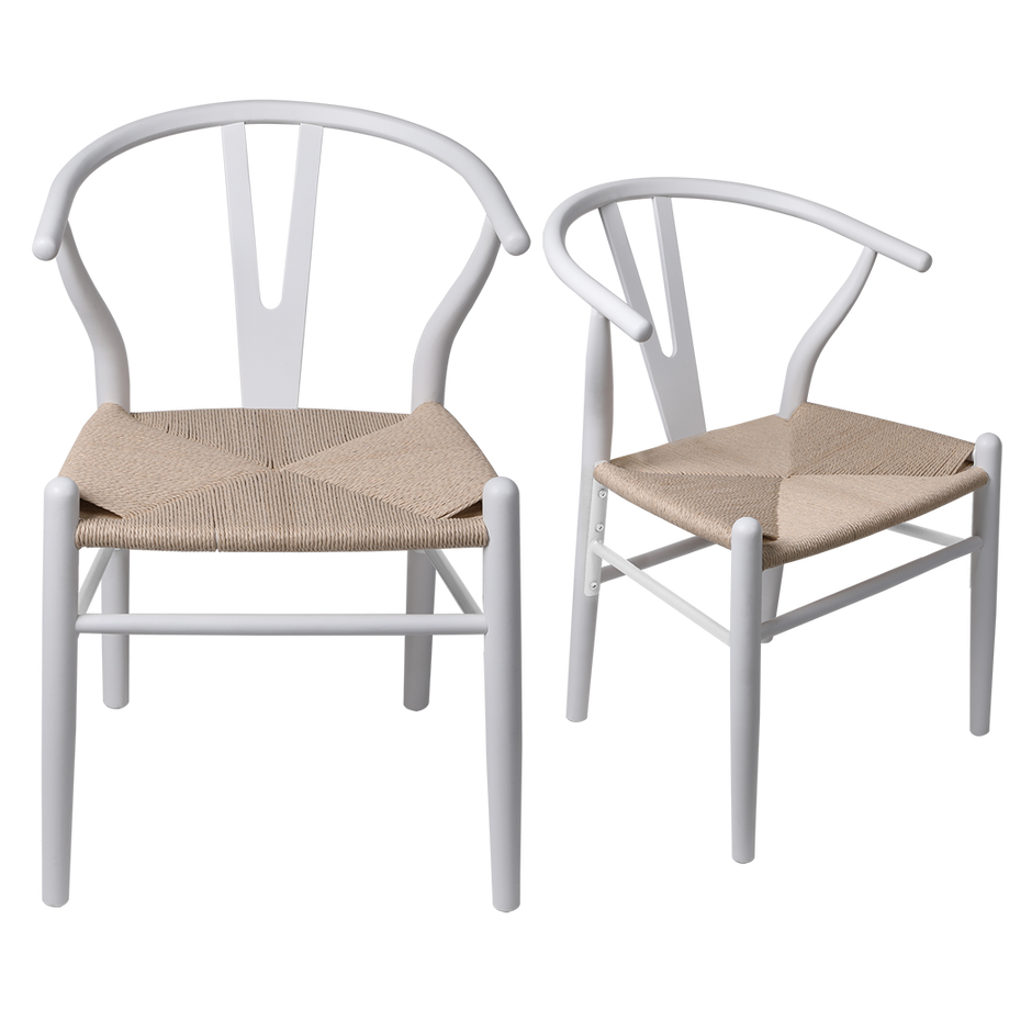 Levede 6x Dining Chairs Wooden Hans White-2006732723238080520