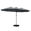 Centra 4.5M Double-sided Patio Umbrella Outdoor Umbrella Base Stand Grey-2018816843556458504