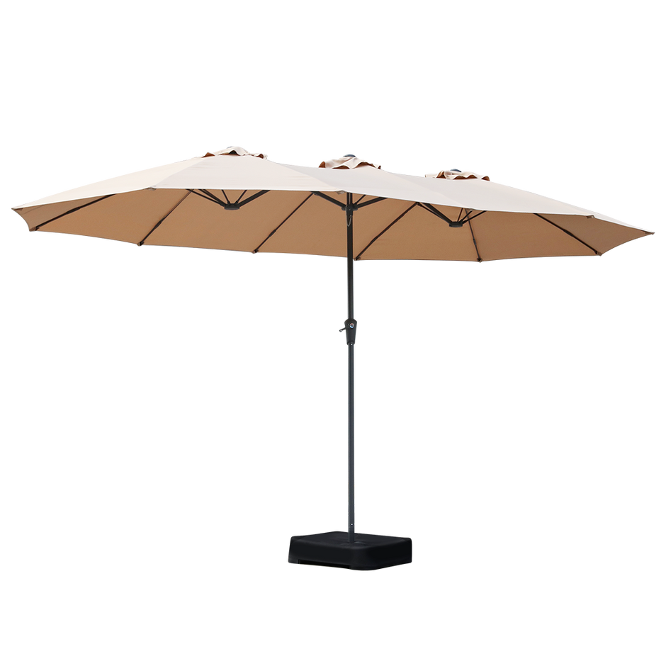 Centra 4M Double-sided Patio Umbrella Outdoor Umbrella Base Stand Khaki-2006732876741218312