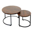Levede Round Nesting Table Coffee Table Wood Side Table-2006732776480575496
