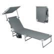 Levede Foldable Lounge Chairs with Canopy Grey-2018816823004368904