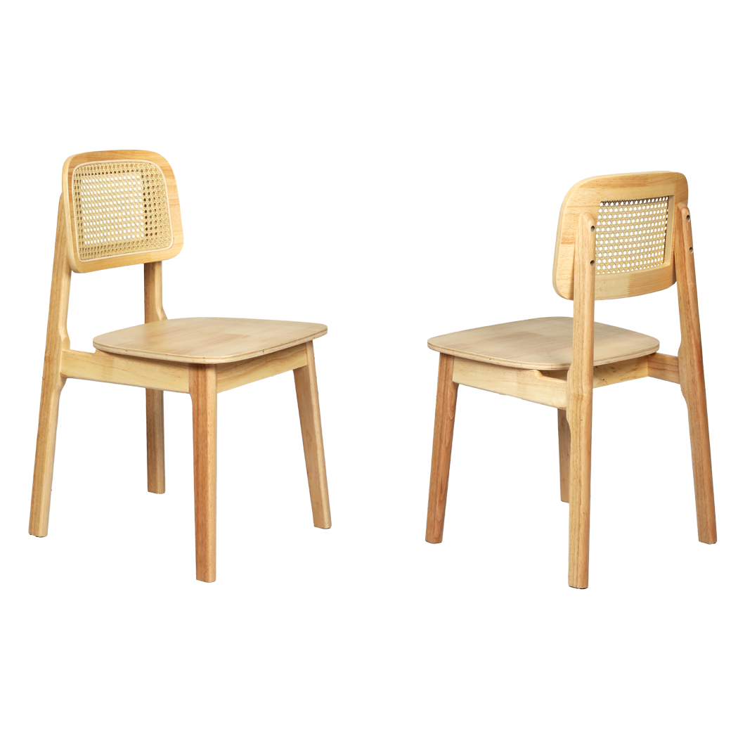 Levede 4x Rattan Dining Chair Wooden Kitchen Chair-2006733383874514952