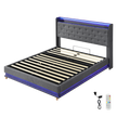 Levede Double Bed Frame Gas Lift LED Light-2006732862769991688