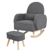 Levede Fleece Rocking Chair with footstool-2006732864741314568