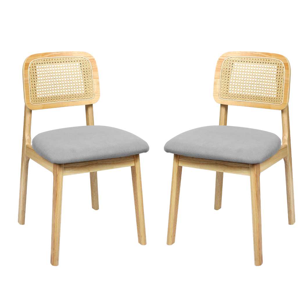 Levede Dining Chair Wood Rattan Armless Natural x8-2006732737045729288