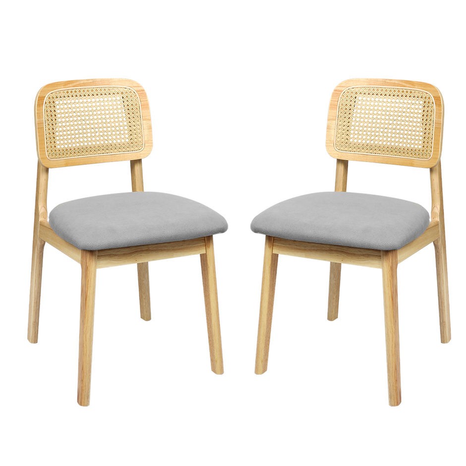 Levede Dining Chair Wood Rattan Armless Natural x8-2006732737045729288