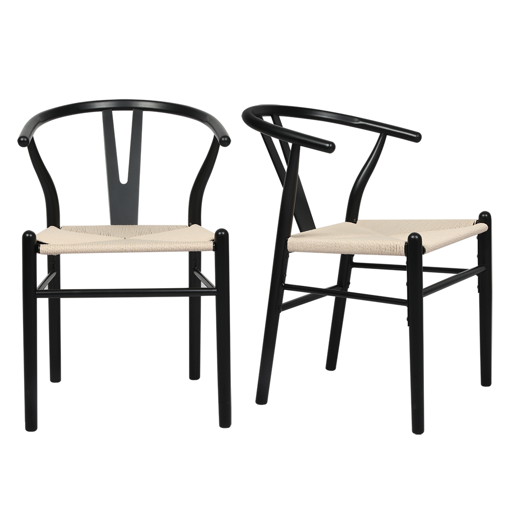 Levede 4x Dining Chairs Wooden Hans Black-2018816917736919048