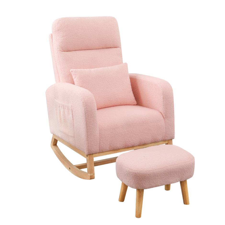 Levede Rocking Chair Ottoman Footrest With Side Pocket-2006732687682965512