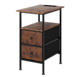 Levede Bedside Table Side Table 2 Drawers Cabinet Brown-2011971114674294792