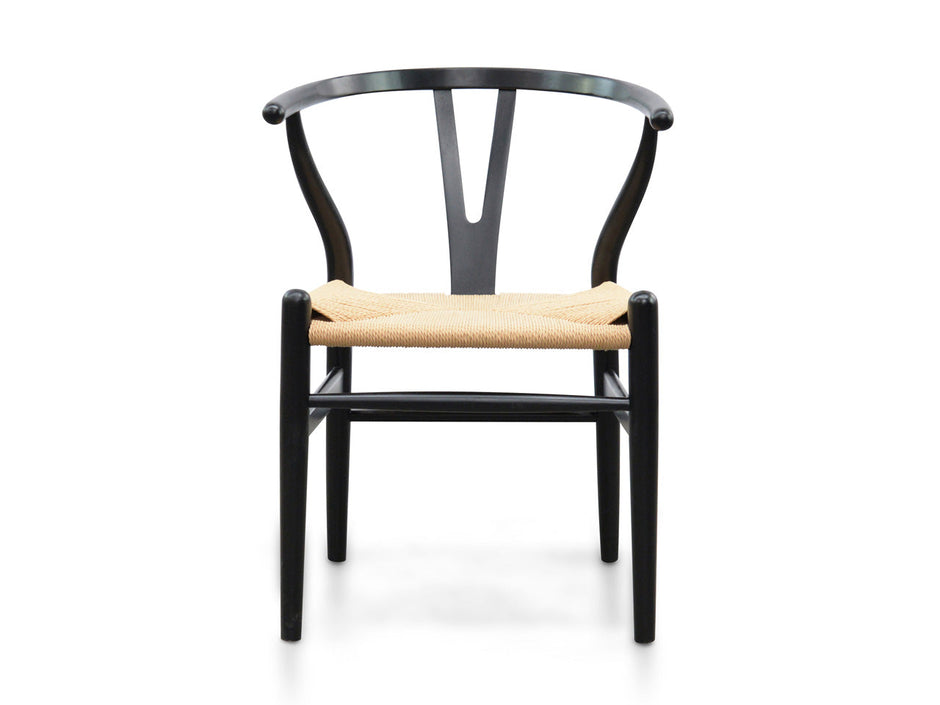 CDC125BLK-SD Dining Chair - Black - Natural Seat (Set of 2)