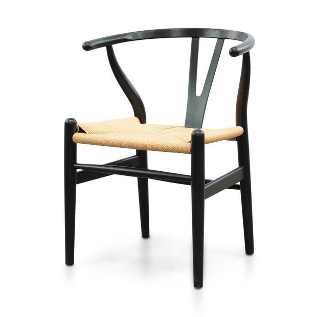 CDC125BLK-SD Dining Chair - Black - Natural Seat (Set of 2)
