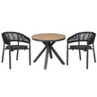 CDT10309-ID 90cm Round Charcoal Outdoor Dining Table - Natural