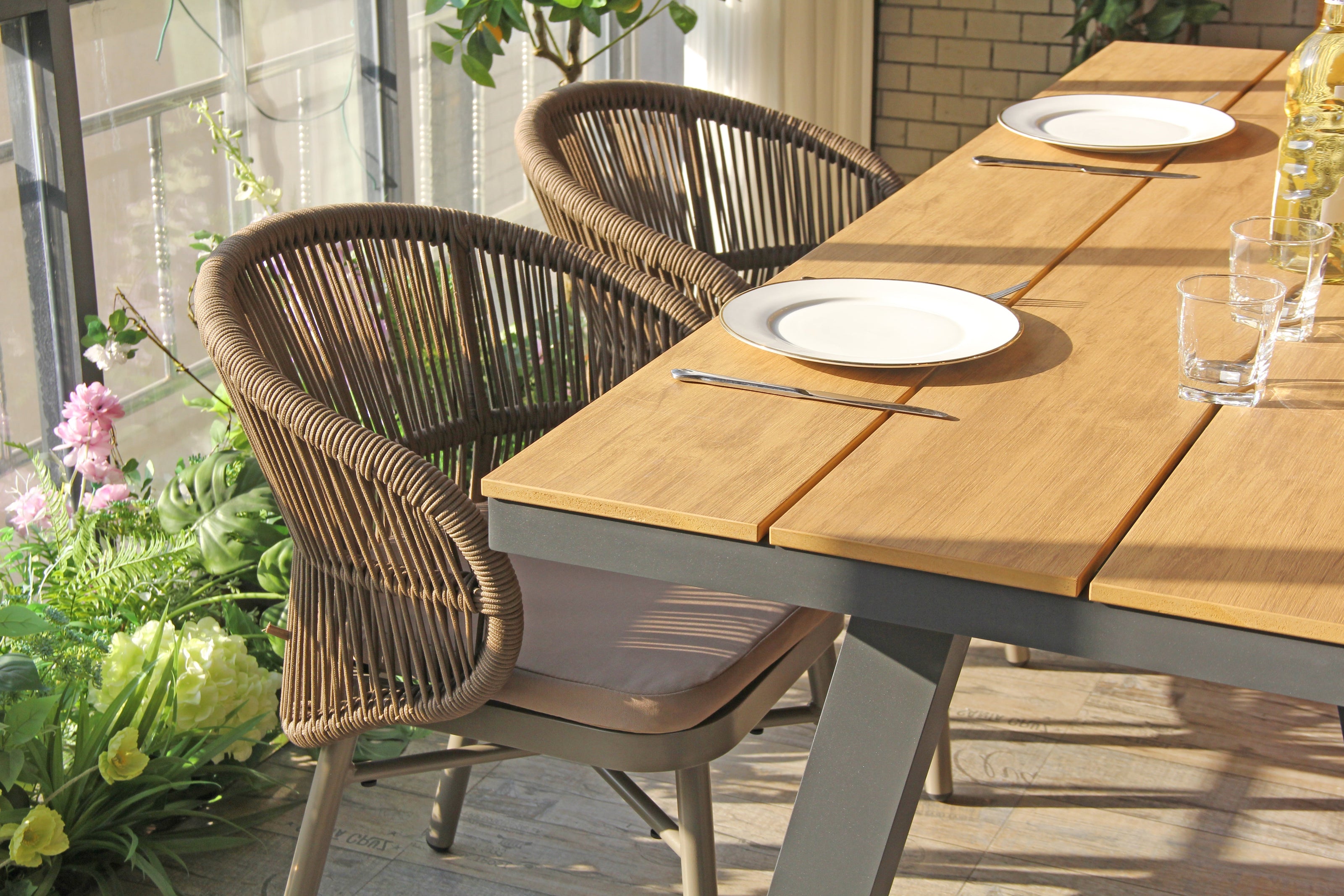 CDT10305-ID 1.8m Charcoal Outdoor Dining Table - Natural