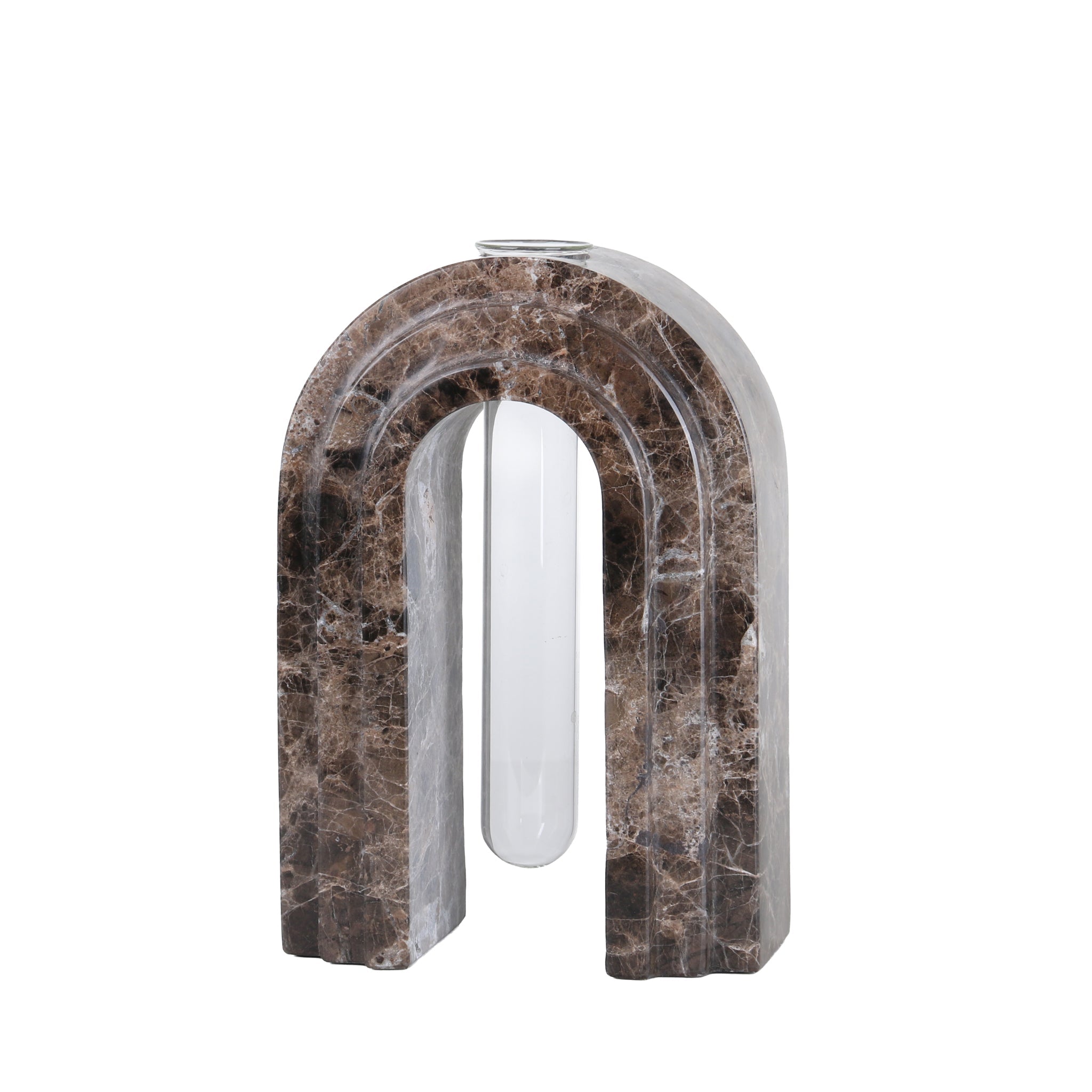 CAC10697-KM Marble  Arch Vase - Dark Coffee