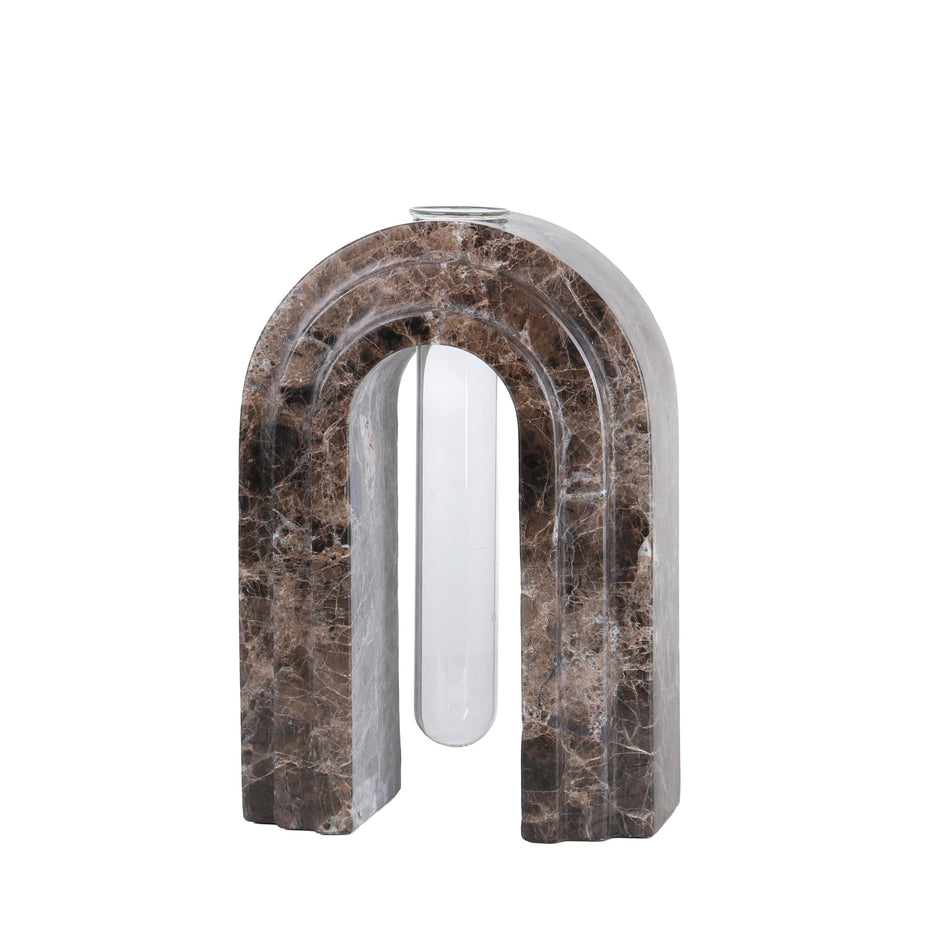 CAC10697-KM Marble  Arch Vase - Dark Coffee