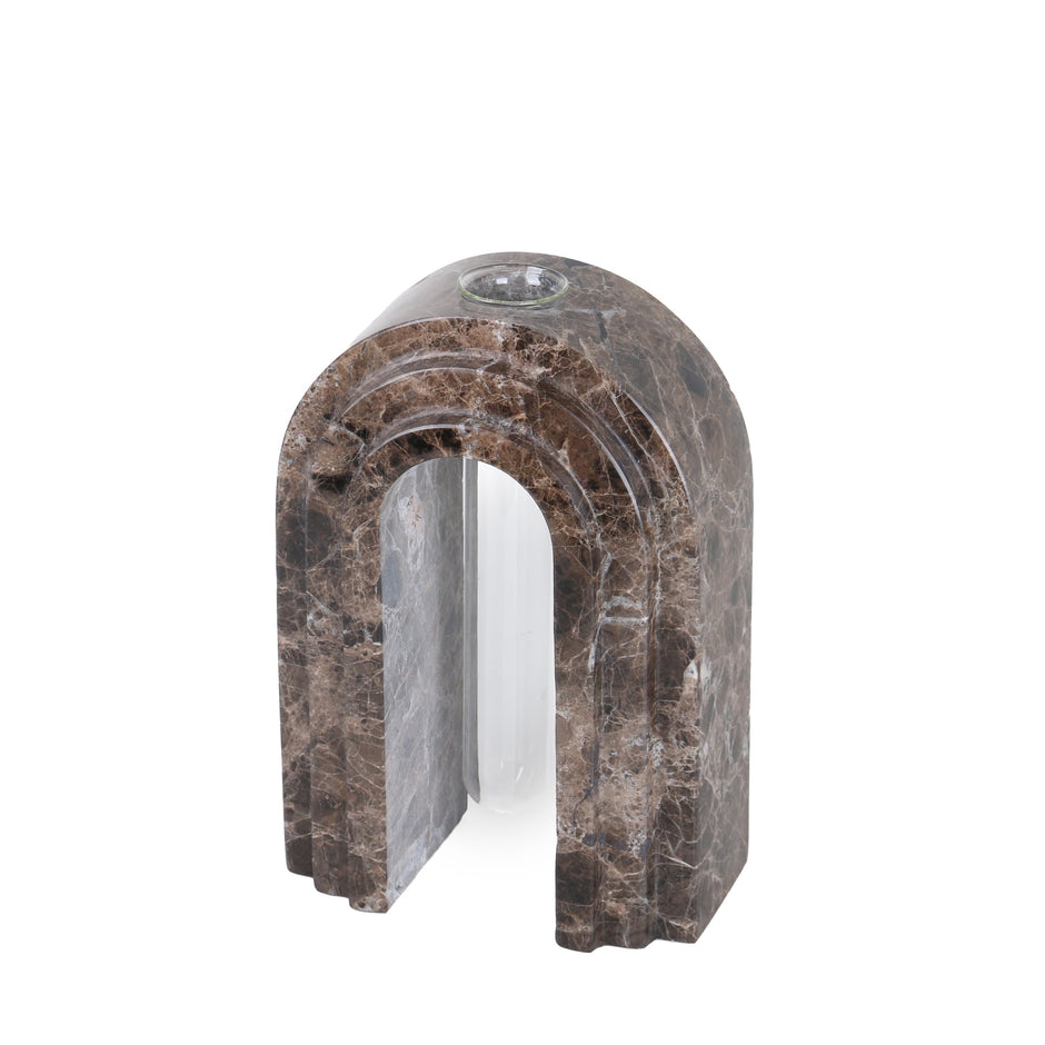 CAC10697-KM Marble  Arch Vase - Dark Coffee