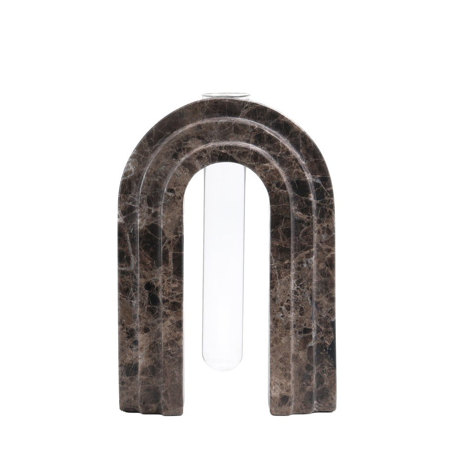 CAC10697-KM Marble  Arch Vase - Dark Coffee