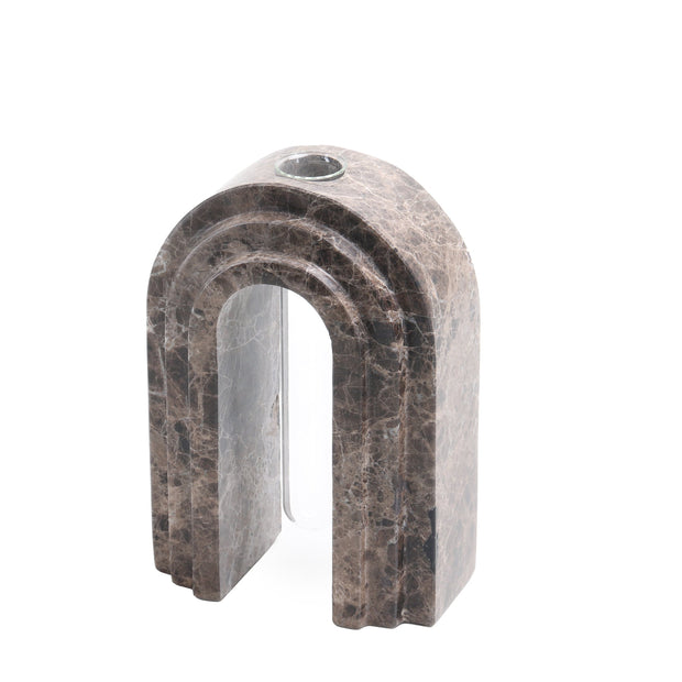 CAC10697-KM Marble  Arch Vase - Dark Coffee