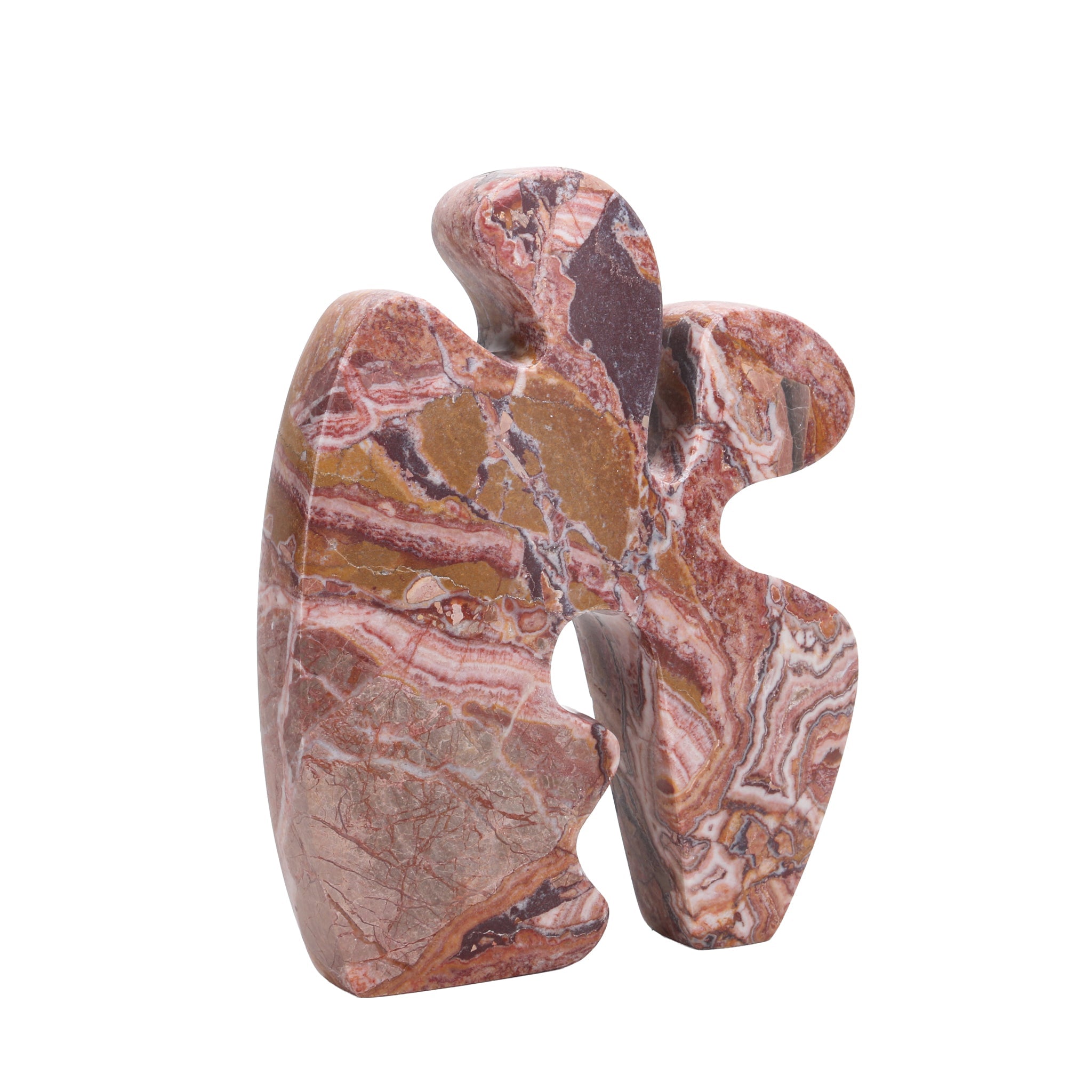 CAC10727-KM Carved Marble Accent Sculpture - Red Ochre