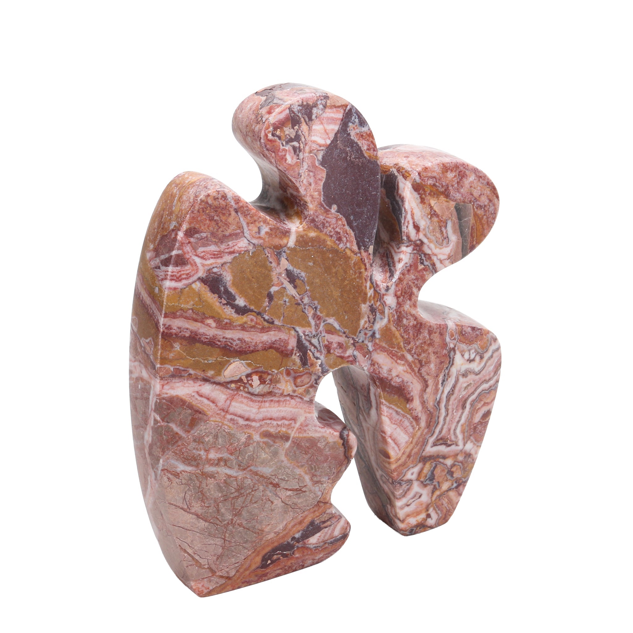 CAC10727-KM Carved Marble Accent Sculpture - Red Ochre