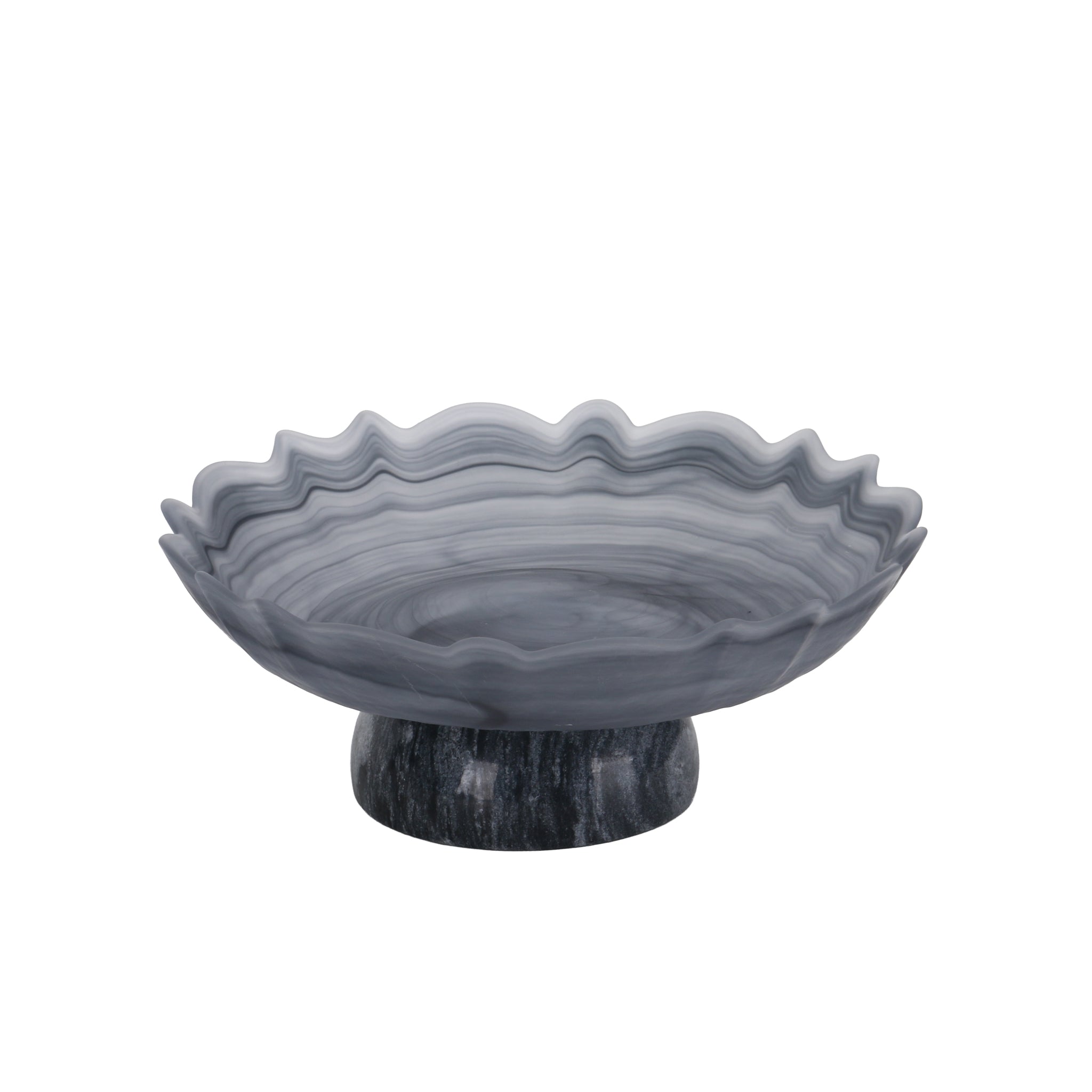 CAC10724-KM Lotus Glass Tray - Grey