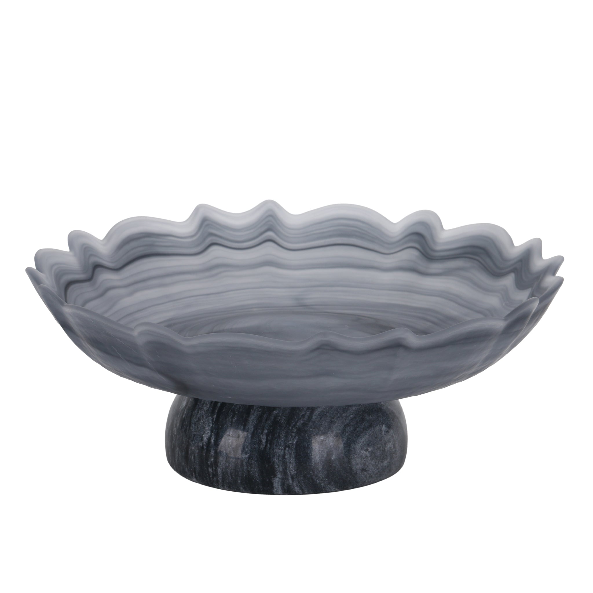 CAC10724-KM Lotus Glass Tray - Grey