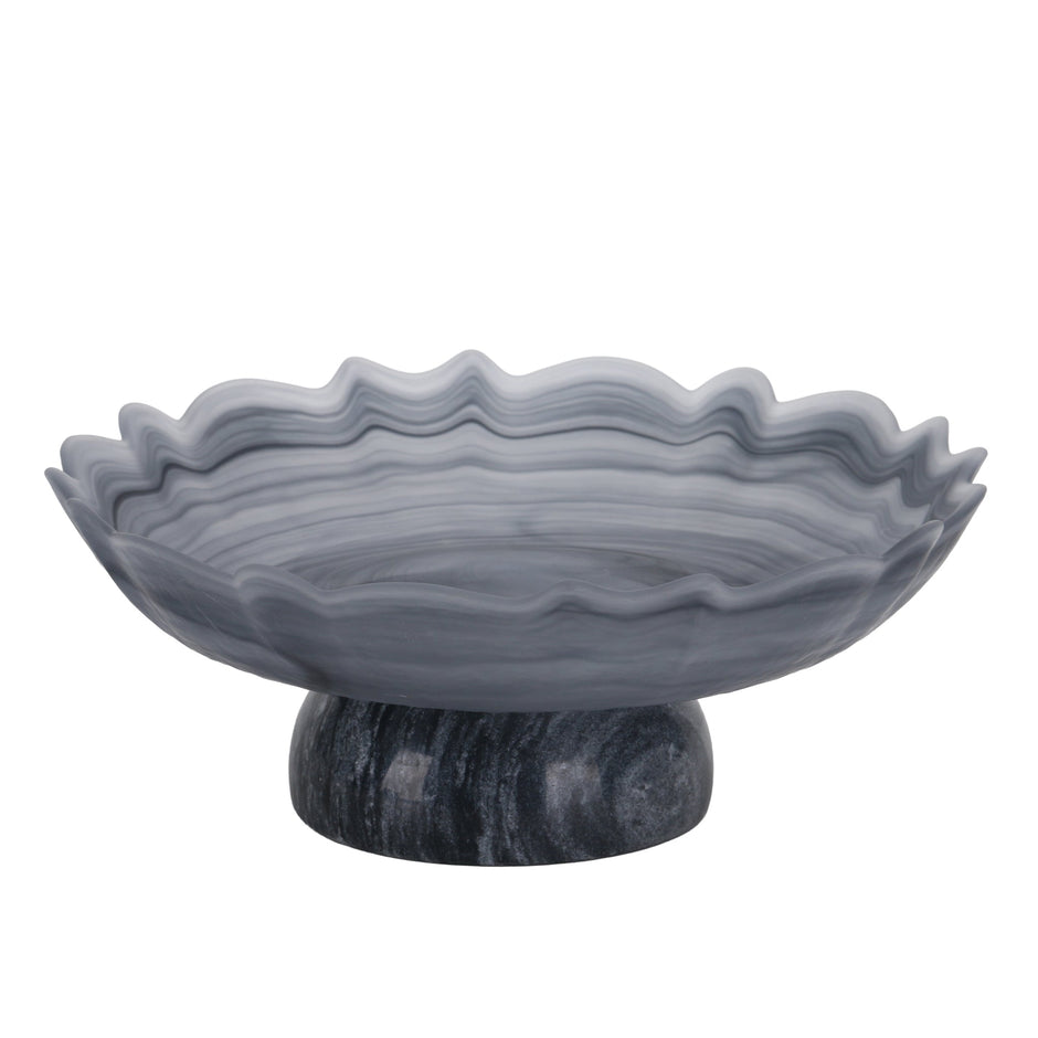 CAC10724-KM Lotus Glass Tray - Grey