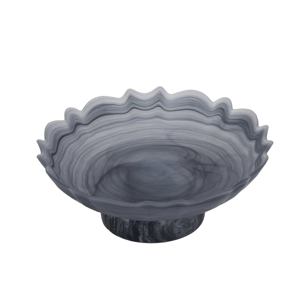 CAC10724-KM Lotus Glass Tray - Grey