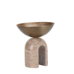 CAC10726-KM Arc Pedestal Metal Small Tray - Antique Brass