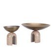CAC10726-KM Arc Pedestal Metal Small Tray - Antique Brass