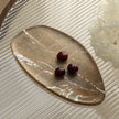 CAC10743-FC Leaf Shaped Marble Plate - Coffee