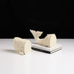 CAC10744-FC Sandstone Whale Bookend - White