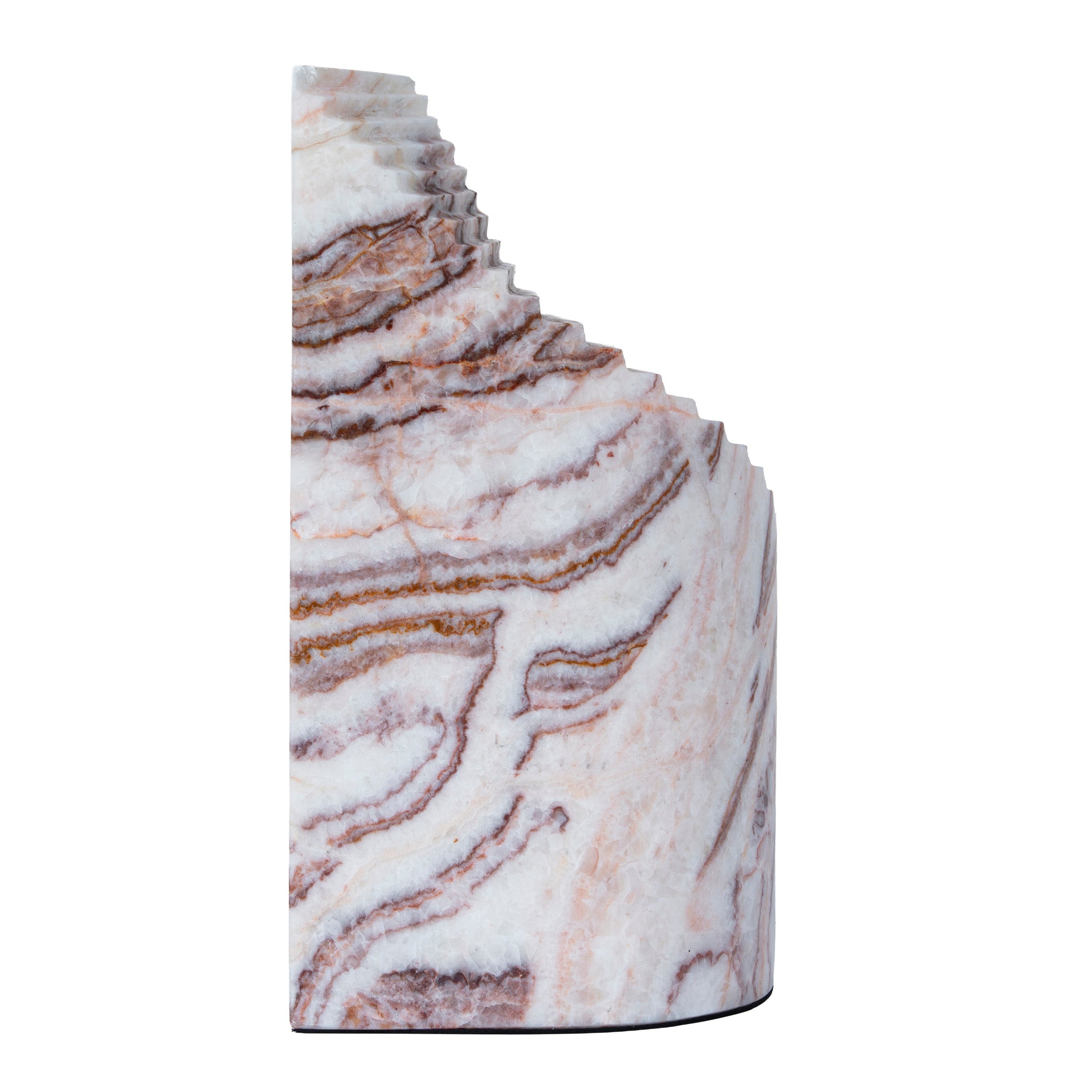 CAC12531-KM Step Marble Sculpture - Red Ochre