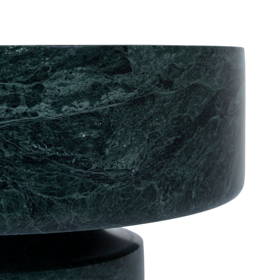 CAC12534-KM Round Marble Tray - Green