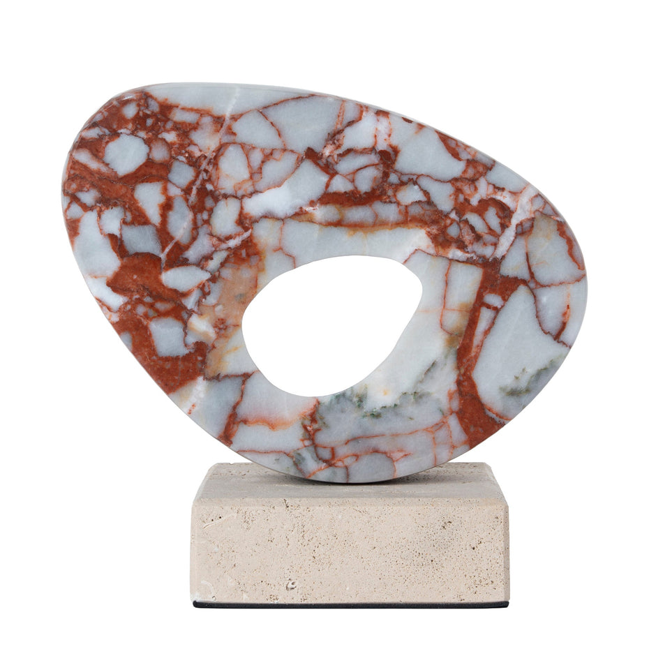 CAC12536-KM Halo Marble Sculpture - Bulgari Red