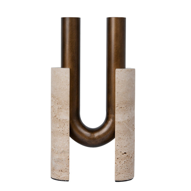 CAC12651-KM  U-Shape Vase - Darkend Bronze
