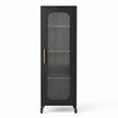Artiss Buffet Cabinet Sideboard Slim Fluted Kitchen Storage Trolley Wheels Black