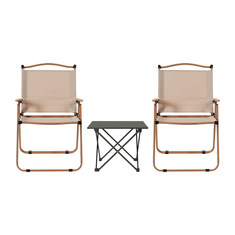 Weisshorn 3pc Camping Table Chair Set Outdoor Folding Aluminium Portable Picnic
