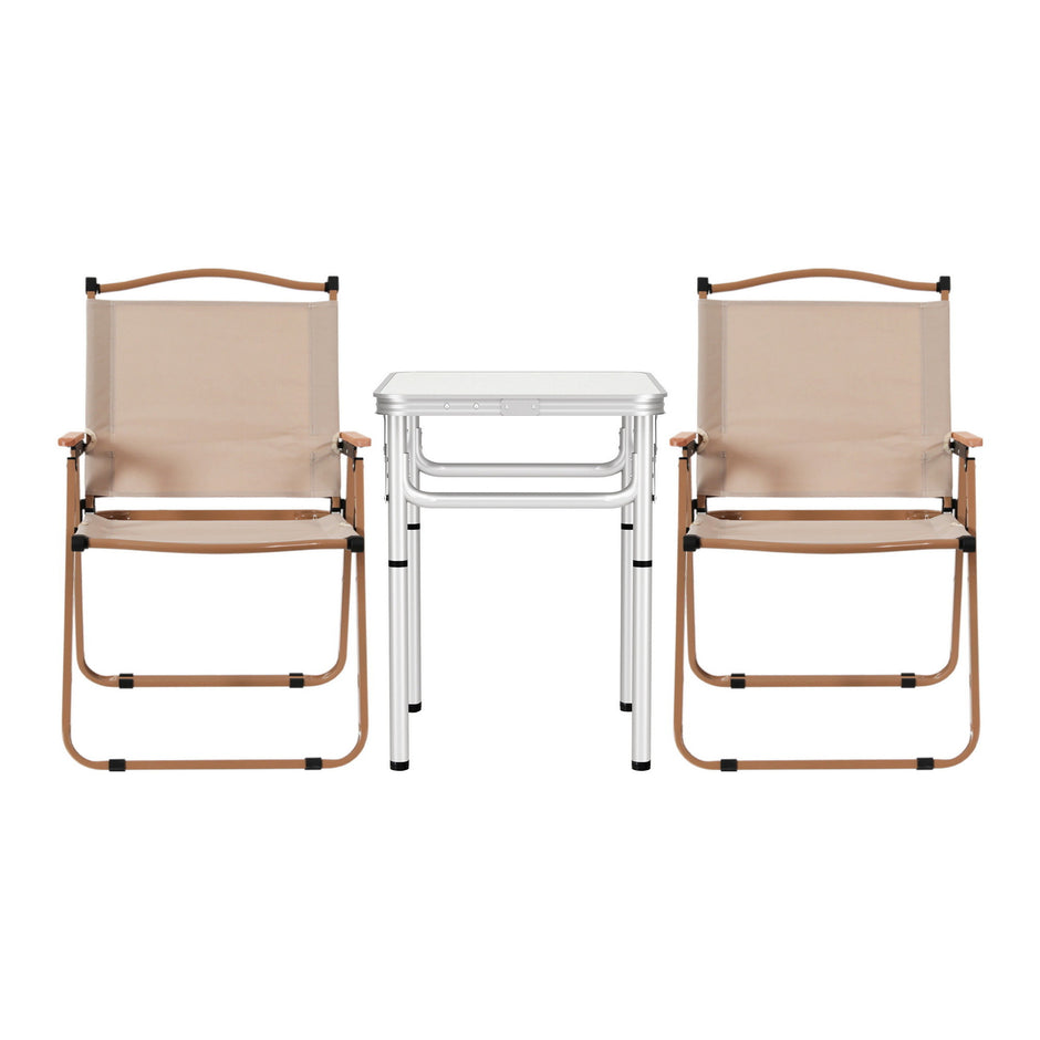 Weisshorn 3pc Camping Table Chair Set Outdoor Folding Aluminium Portable Picnic