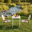 Weisshorn 3pc Camping Table Chair Set Outdoor Folding Aluminium Portable Picnic