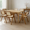 Levede 6x Walnut Wicker Armchair Dining Chair-2018816934186979335