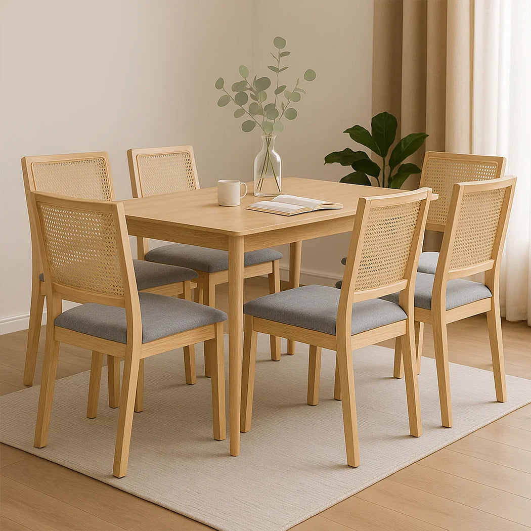 Levede 6XCane Dining Chair Rattan Armless Seat-2006732734734667783