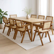 Levede 8x Walnut Wicker Armchair Dining Chair-2018816940583292935